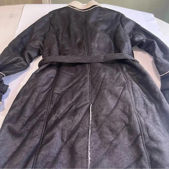 Romeo and juliet couture y2k trench double breasted teddy lined coat women Large - Picture 3 of 9